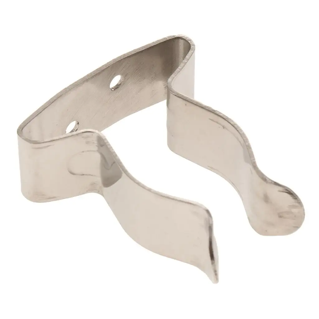 Silver Stainless  Holder Boat Hook Spring Clamp Holder Bracket Clip, Marine Spring Clip