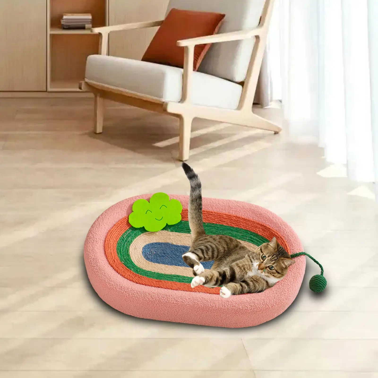 Cat Scratcher Board Prevents Furniture Damage Cute Large Cat Scratch Pad Nest Cat Scratcher Bowl for Indoor Furniture Protection