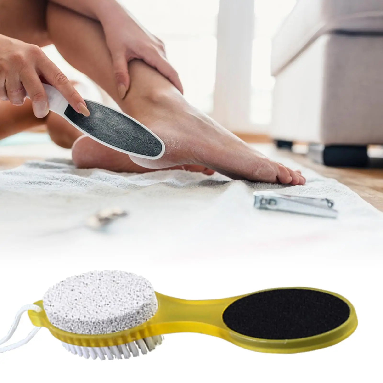 Pedicure Paddle Kit Tool Toe Nail Cleaning Brush Pumice Stone Sand Paper Pedicure Kit for Feet Hand Foot Care Home Women