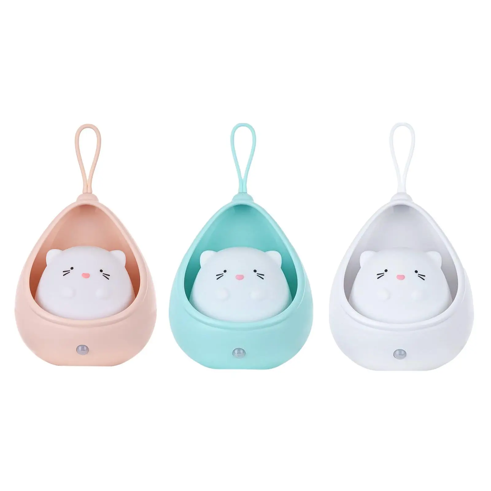 Cat Night Light Motion Sensor Lamp USB Baby Silicone Lamp Kids Induction Light for Hallway Bathroom Closet Kitchen Cabinet