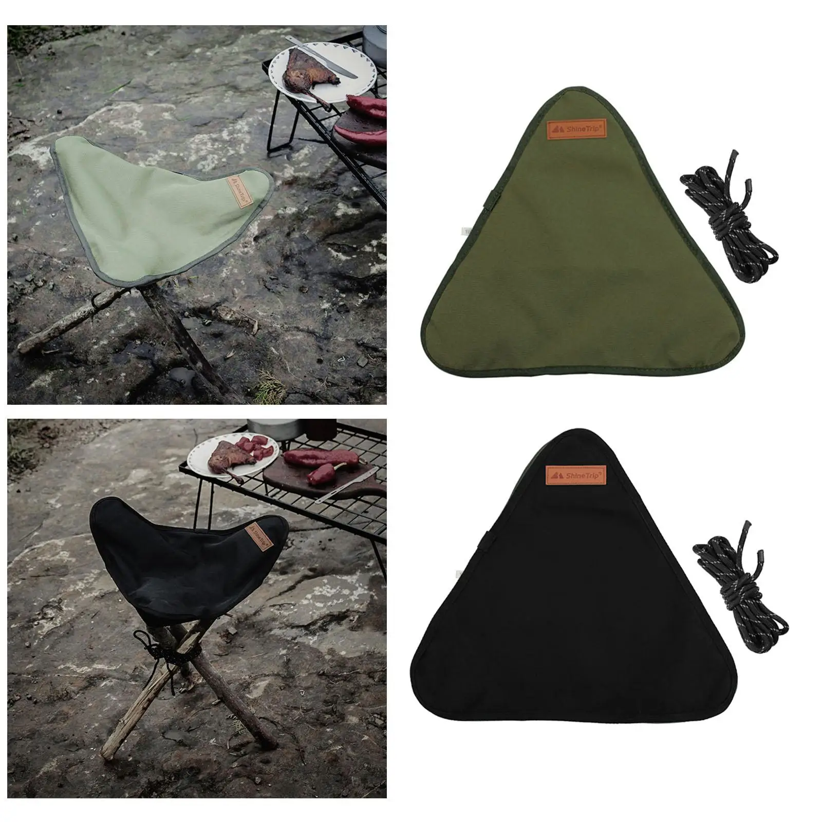 Folding Tripod Stool Cloth Lightweight Waterproof 3 Legs Chair Portable Seat Cover for Outdoor Camping Fishing BBQ Hiking