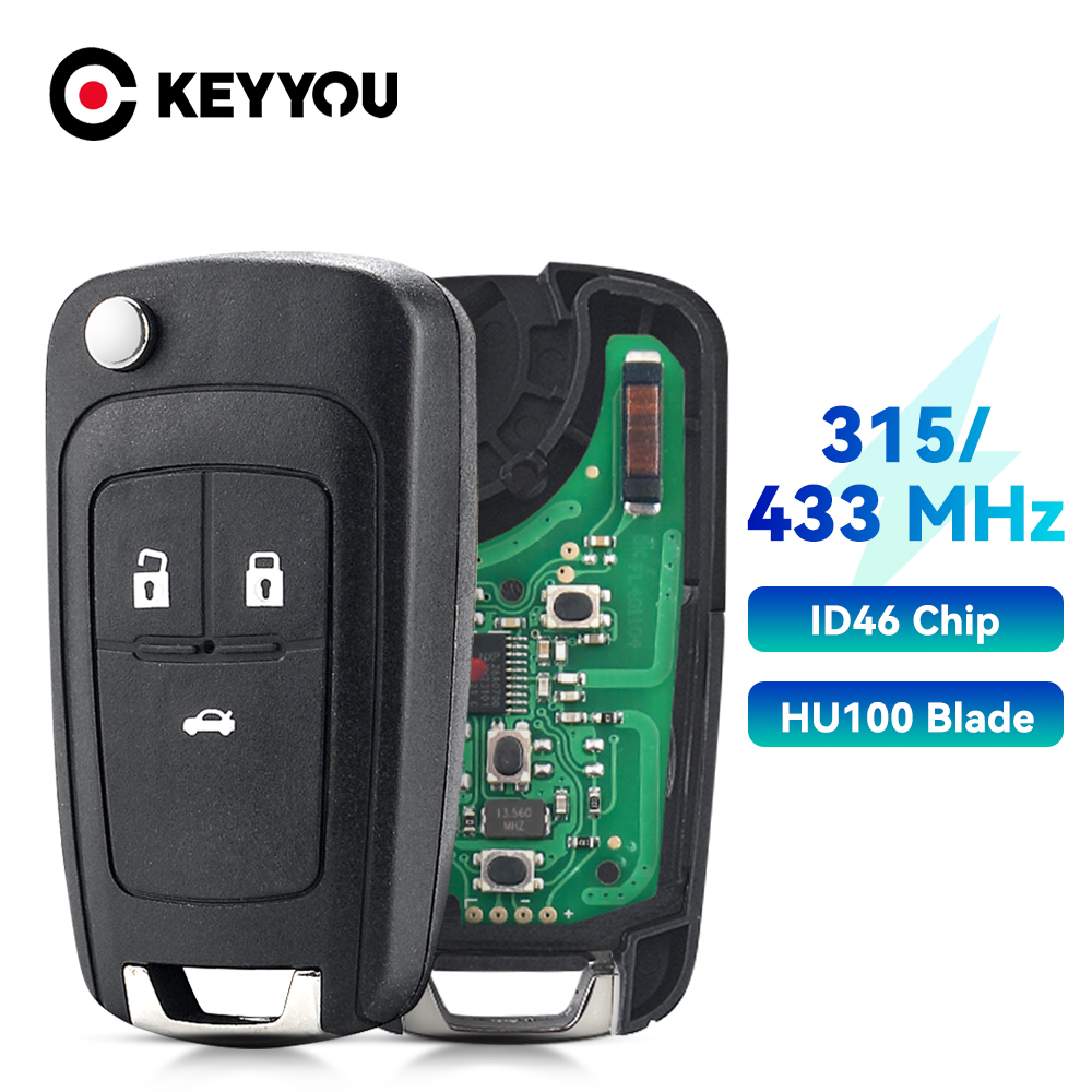 KEYYOU 1PCS 3 Tasten 315/433Mhz ID46 Auto Fernbedienung Schlüssel für Chevrolet Cruze Aveo Epica Lova Camaro impala Trax Orlando – Detail 3