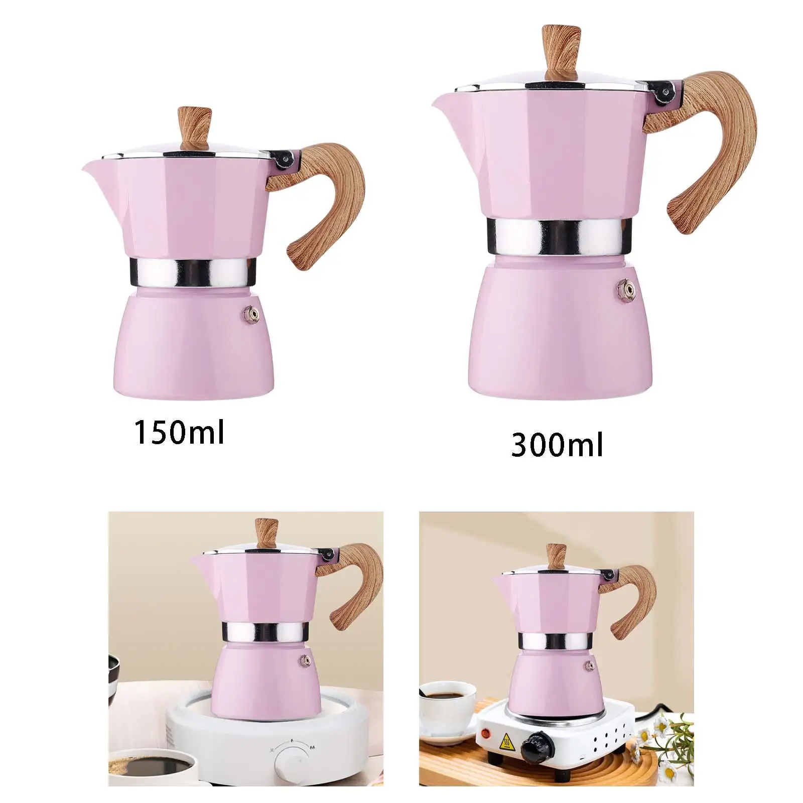 Coffee Pot Kettle Durable Manual Pink for Restaurant Camping Home Use Kitchen