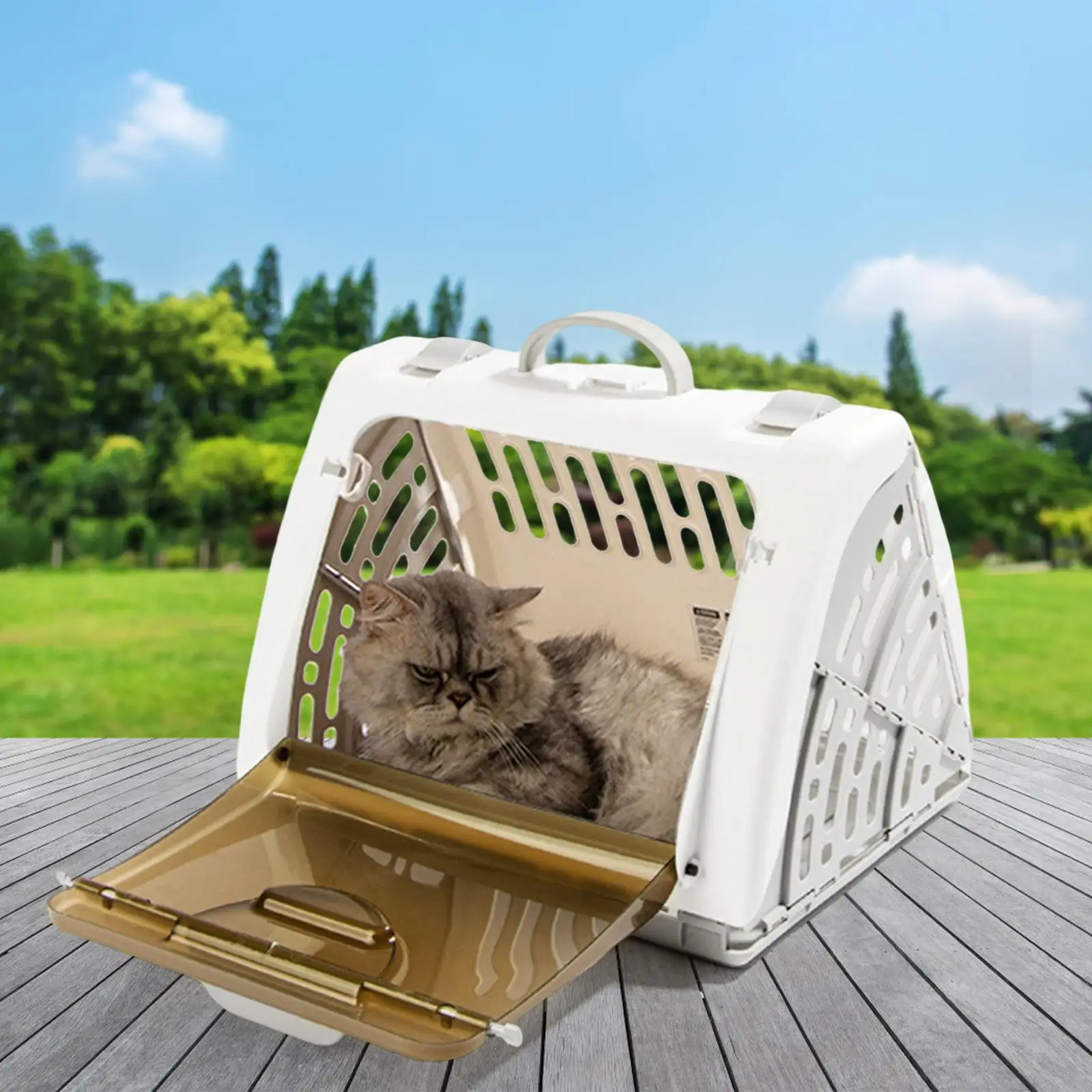 Foldable Cat Carrier Travel Bag Puppy Kitten Carrier Breathable Handbag Large Space Tote for Pets Grooming Travel Outdoor