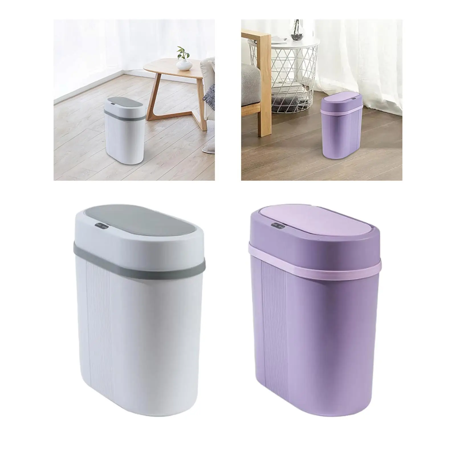 Intelligent Sensor Touchless Narrow Trash Can 12L 15cm Width for Kitchen