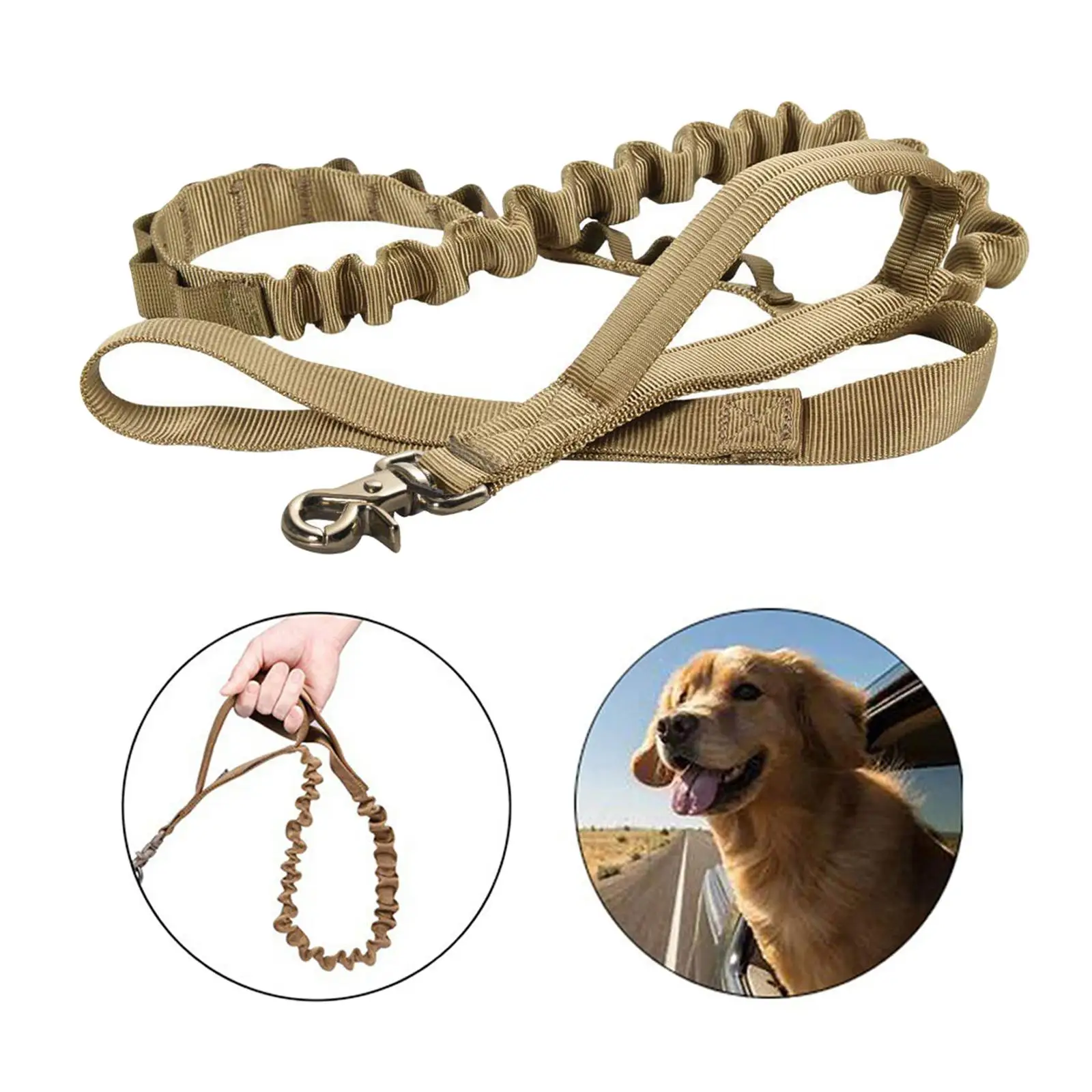 Nylon Elastic Bungee Training Pet Leash Control Dog Leash with Handle for Walking Kennel Puppy Jogging Running