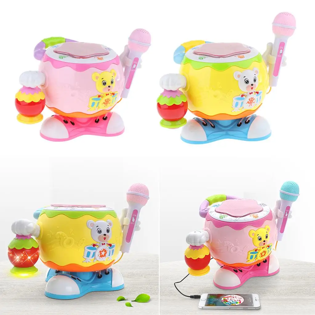   Electric Drum Set with Microphone Kids Music Educational Toy Gift