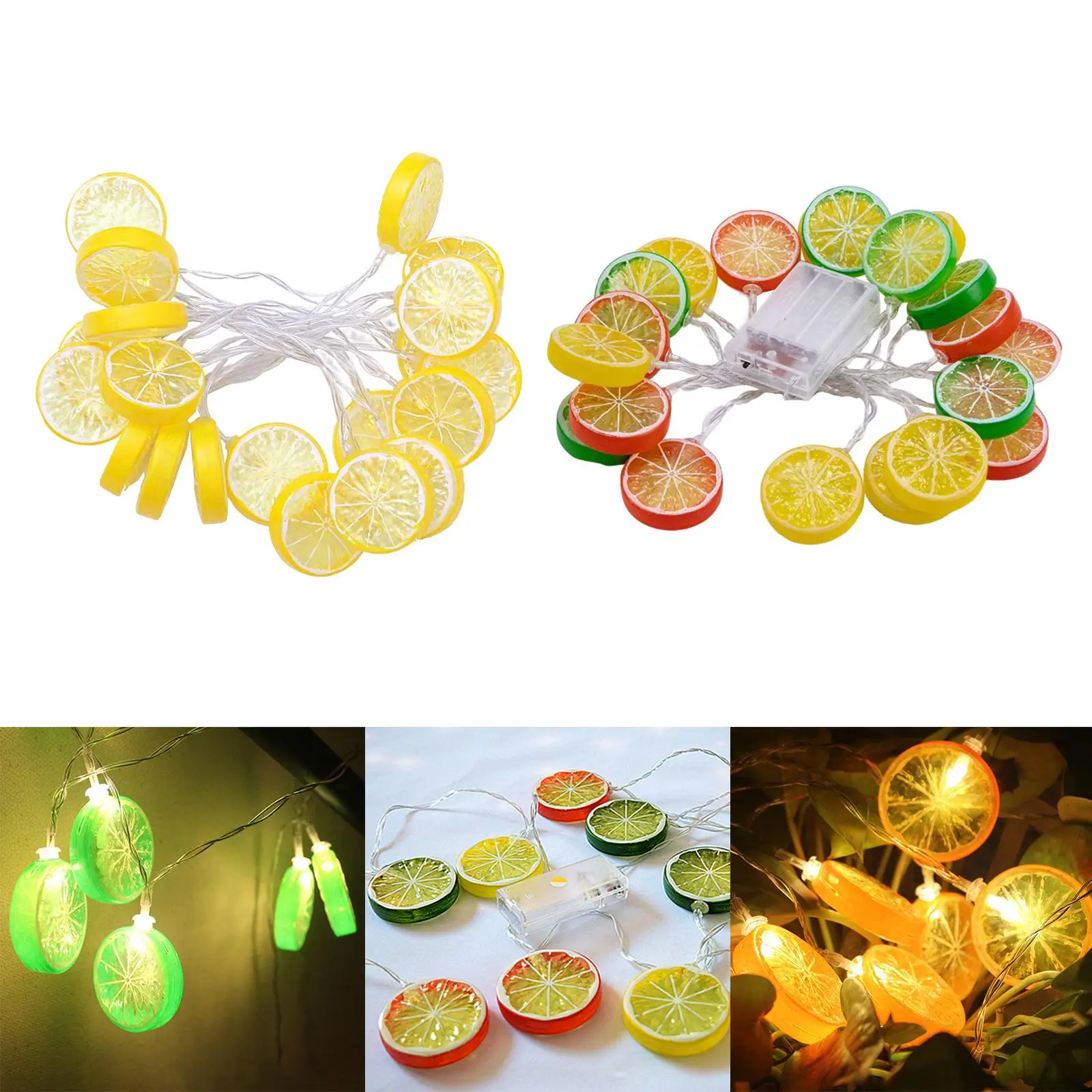 6M LED Lemon Slices String Lights USB 40 LEDs Wedding Decorations Ornaments