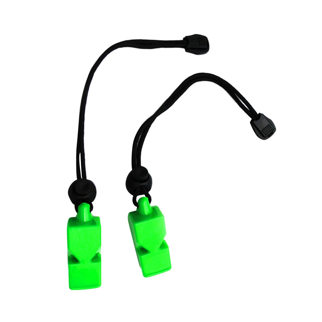 Pack of 2 Pieces  Safety Whistles with Adjustable Strap for Kayaking Boating Scuba Diving Camping Trekking