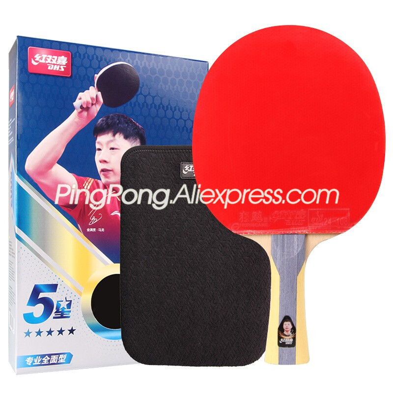 Table Tennis Rackets Shakehands Grip 5 Star Paddle Bat Long Handle DHS