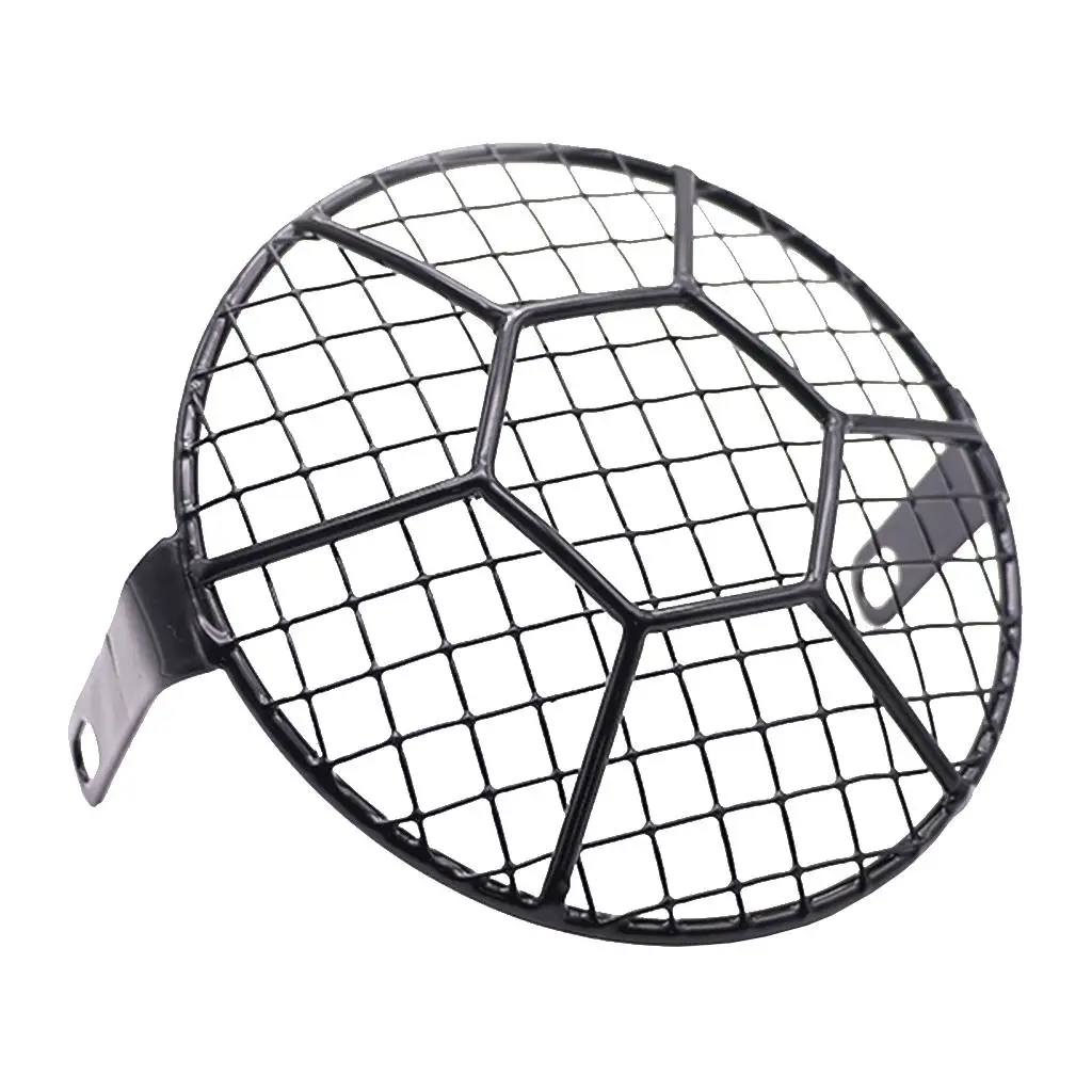 Motorcycle Headlight Football Grill Cover Mask Metal Wire Mesh Side Mount Vintage Classic for Honda CG125
