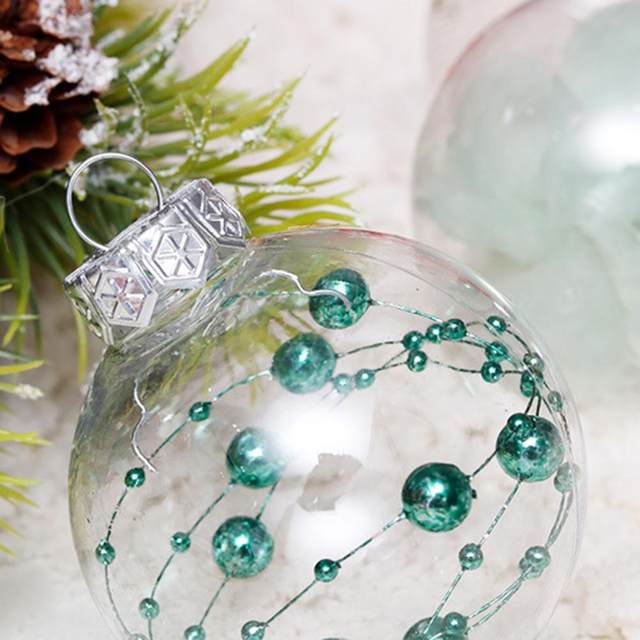 Clear Plastic Christmas Balls Baubles Sphere DIY Fillable Xmas