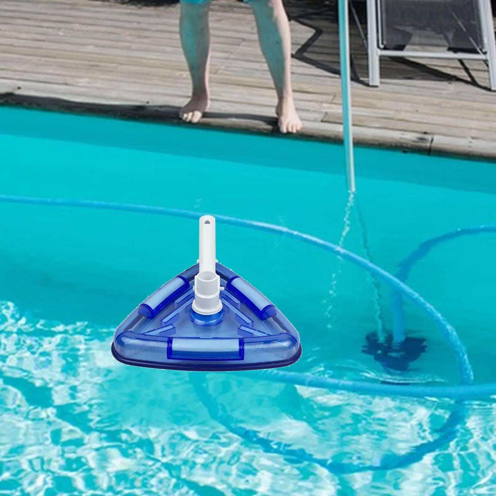 Transparent Triangular Pool Vacuum Head with Swivel Hose Connection, SPA Pool Suction Head for above Ground Pools