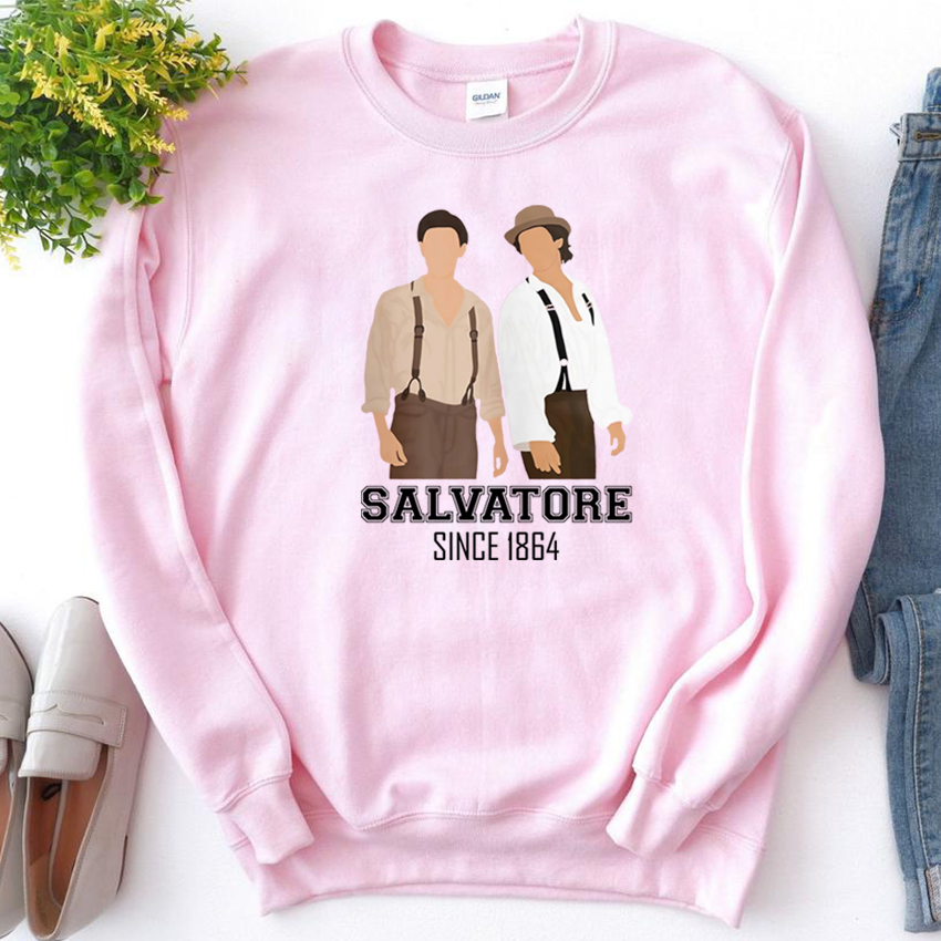 hoodie damon e stefan irmãos gráfico pulôver mystic falls camisolas