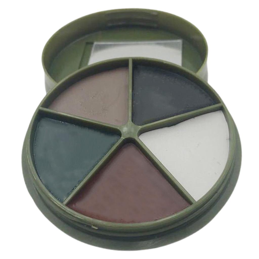 Compact Camouflage Face Paint with Mirror Palette Forest Digital Makeup Kit for Game Stage Performance