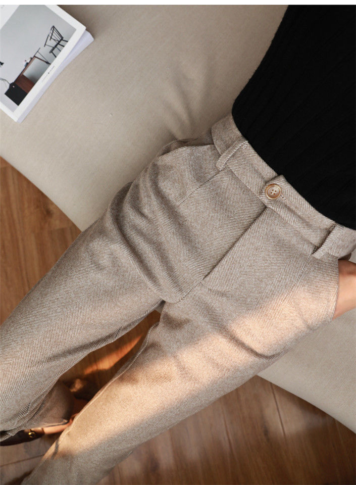 Woolen Pants Women's Harem Pencil Pants 2023