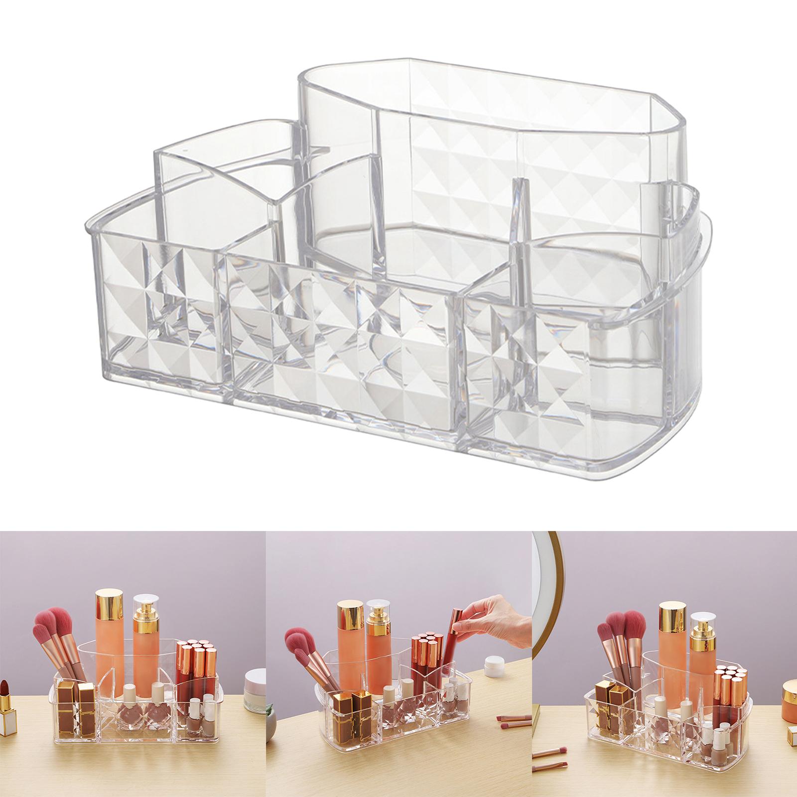 Makeup Organizer Transparent Compact Holder Cosmetic Storage Box for Lipstick Jewelry Brushes Eyeshadow Palettes Desk