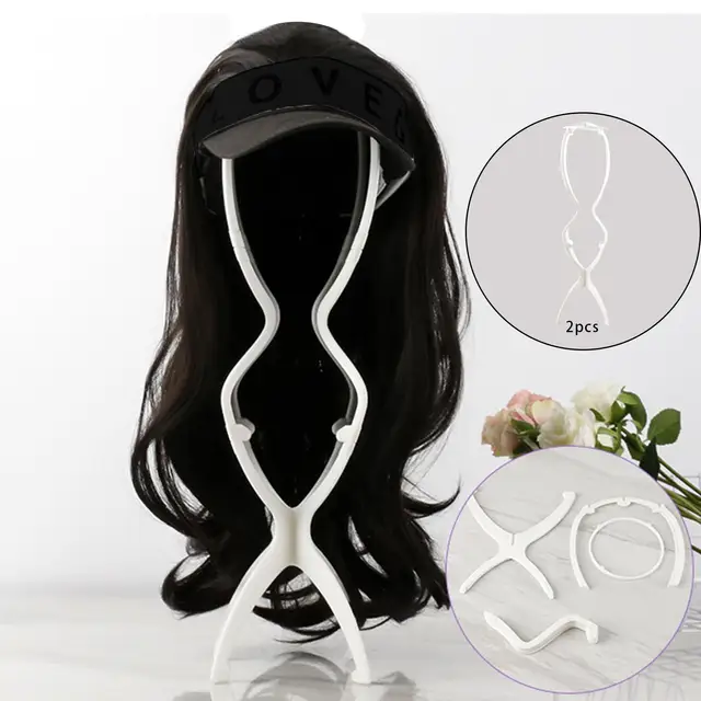 FRCOLOR 2Pcs Portable Wig Head Stand Holder Hair Styling Display Beauty  Accessories 