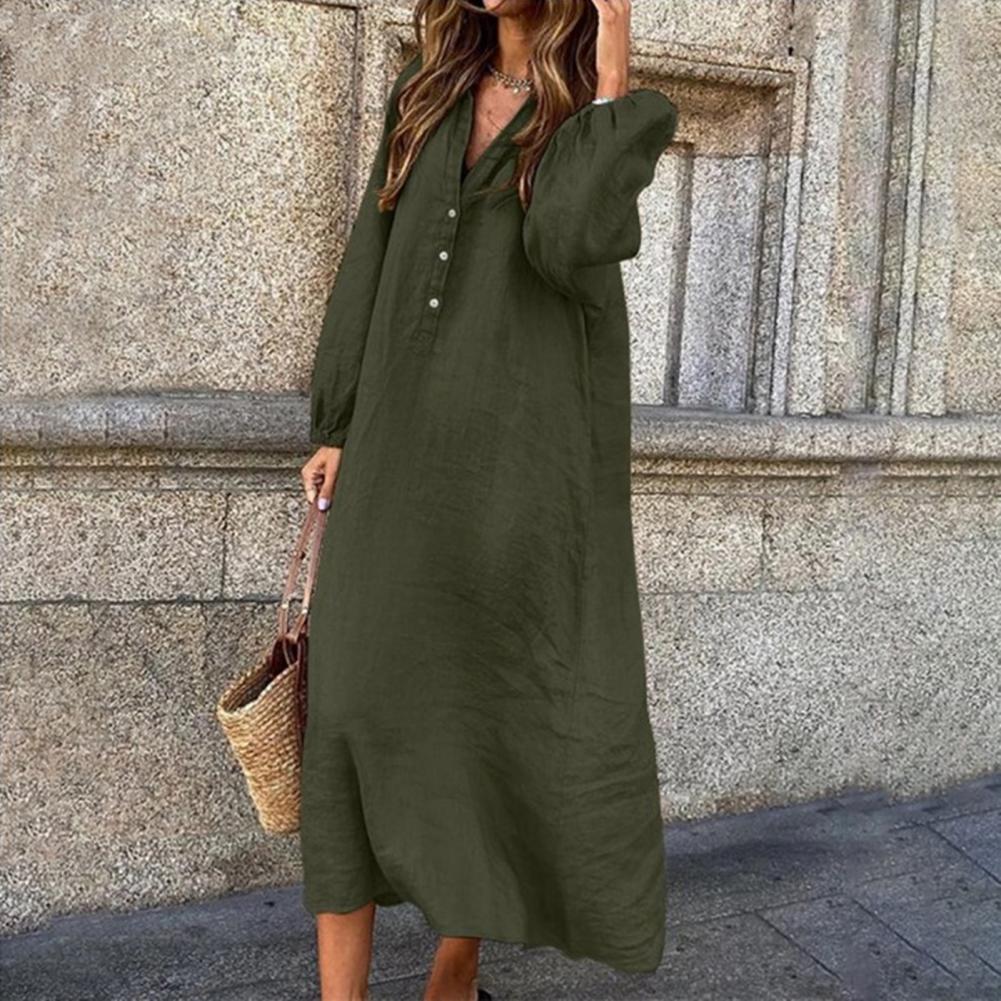 Women Cotton Linen Dress Image 2