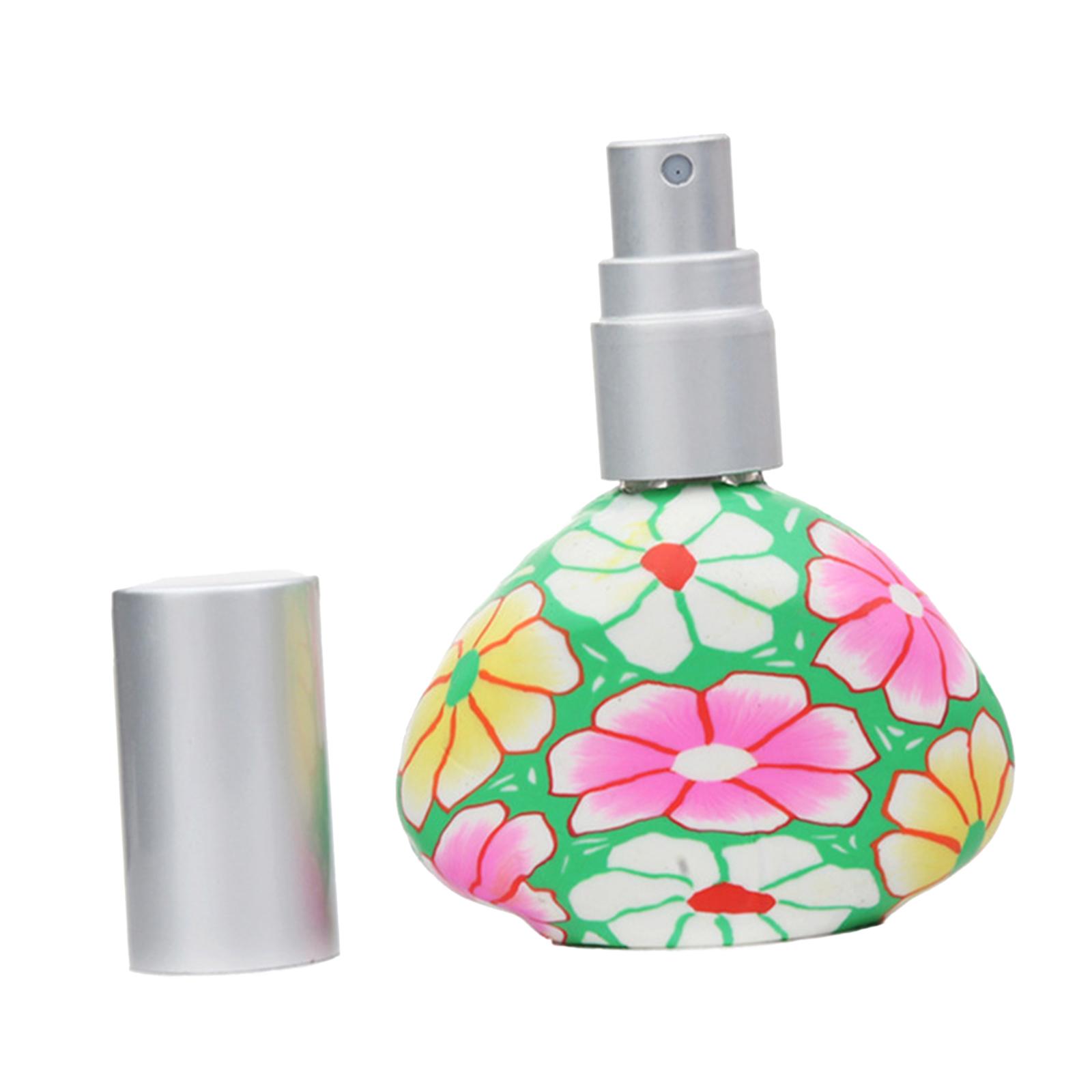 Refillable Perfume Atomizer Flower Embelished Makeup Tool Air Bag Retro Glass Vial Cologne Dispenser Sprayer for Ladies Girls