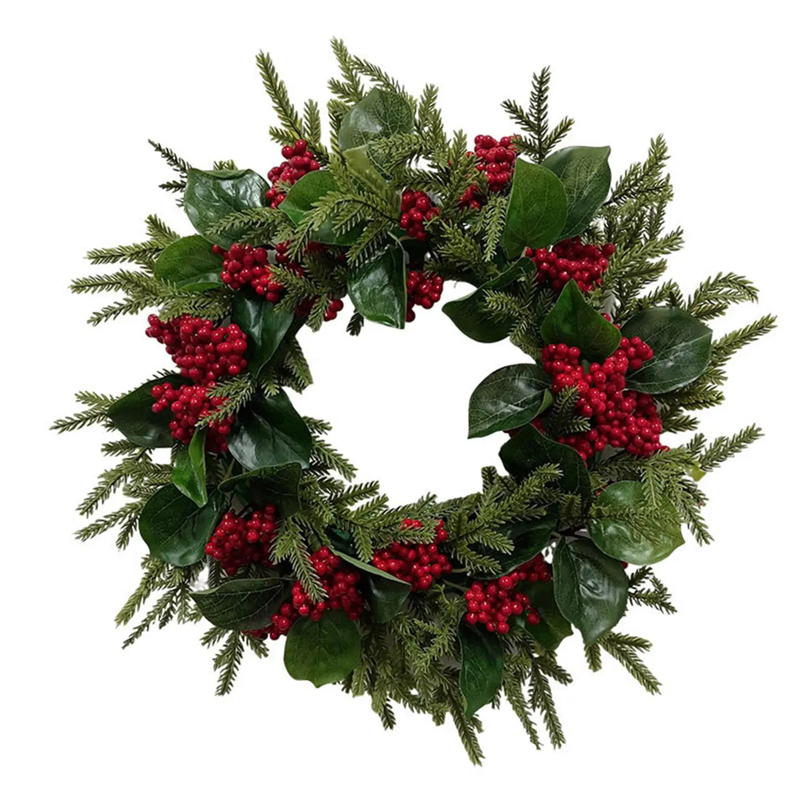 Christmas Wreath Front Door with Red Berries Home Decor Artificial Floral Wreath for New Year Farmhouse Holiday Window Outdoor