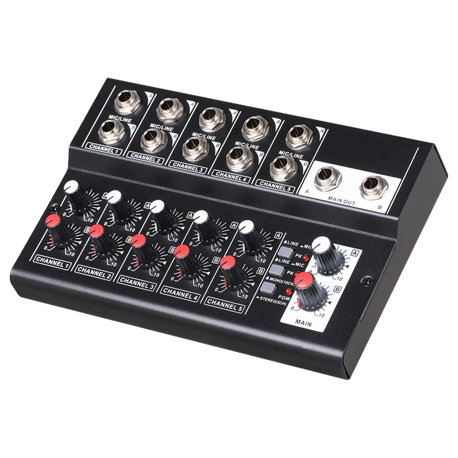 Mic Mixer Audio Sound Mixing Board 10 Channel US Standard Plug for Live Broadcast ,Supporting Mono or Stereo Switch Durable