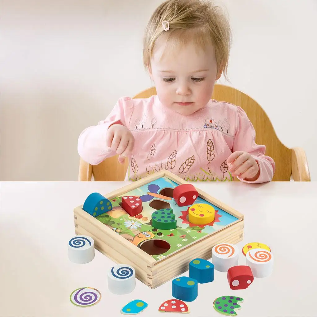 Wooden Toys Game DIY Stem Construction Toy Building  Set  Sorting Matching Develops Fine  Girls and Boys