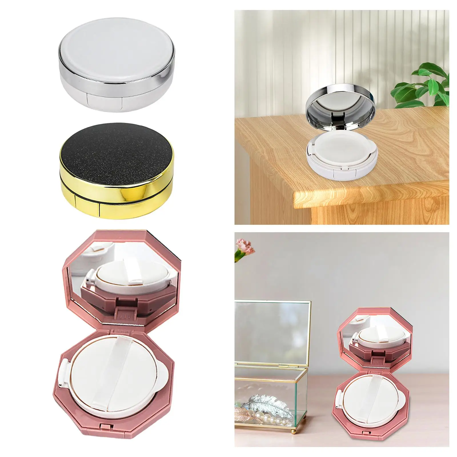 Refillable Air Cushion Box with Puff, DIY Makeup, Empty Foundation Cream Case, Travel Portable