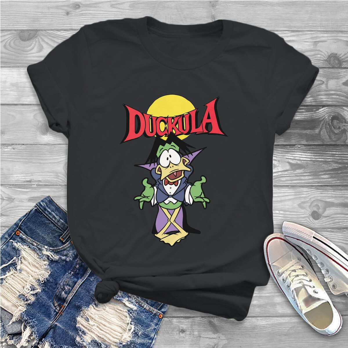 Duckula Dos Desenhos Animados Crewneck Meninas Tops