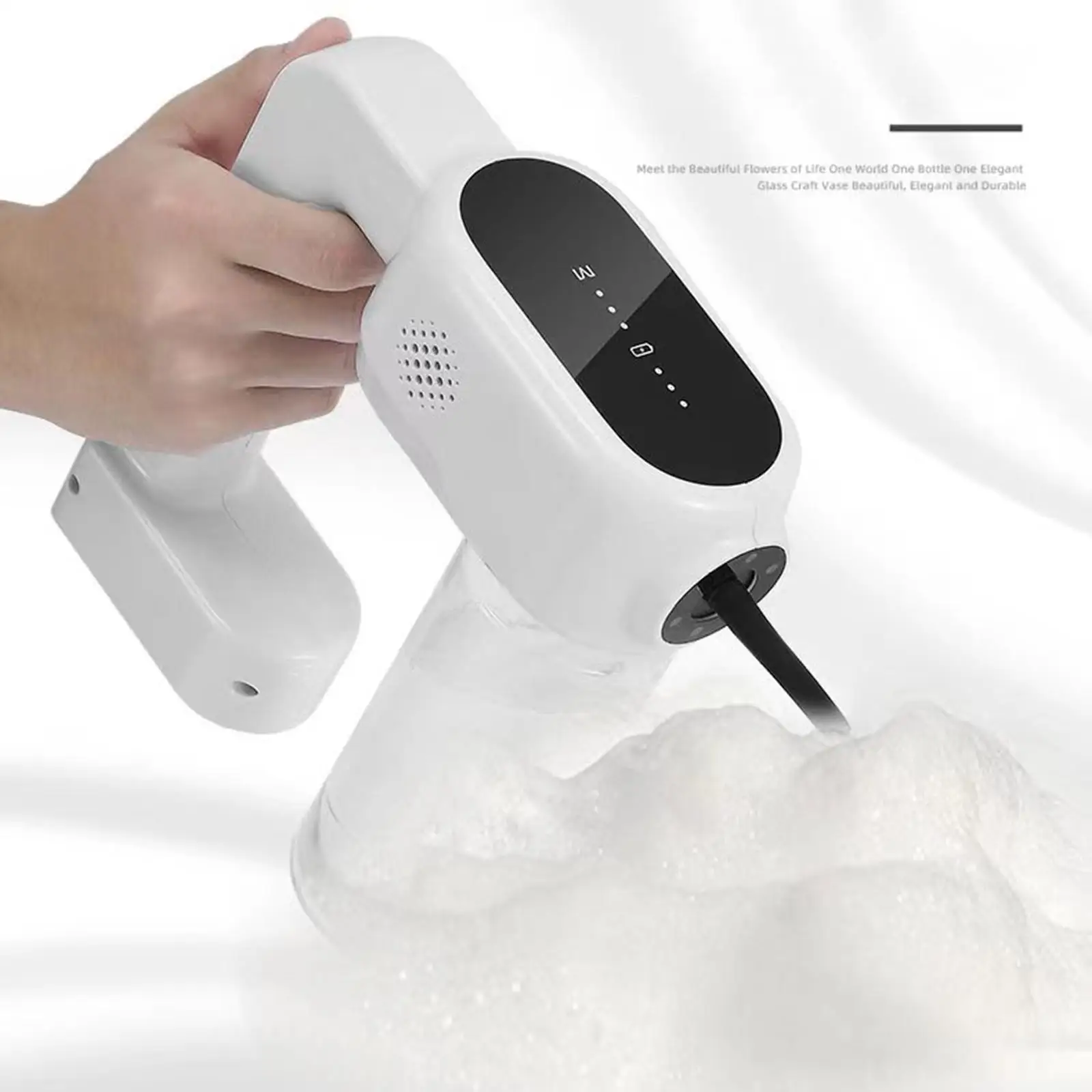 Electric Shampoo Foamer Dispenser with 300ml Water Bottle Bathing Foamer for Salon