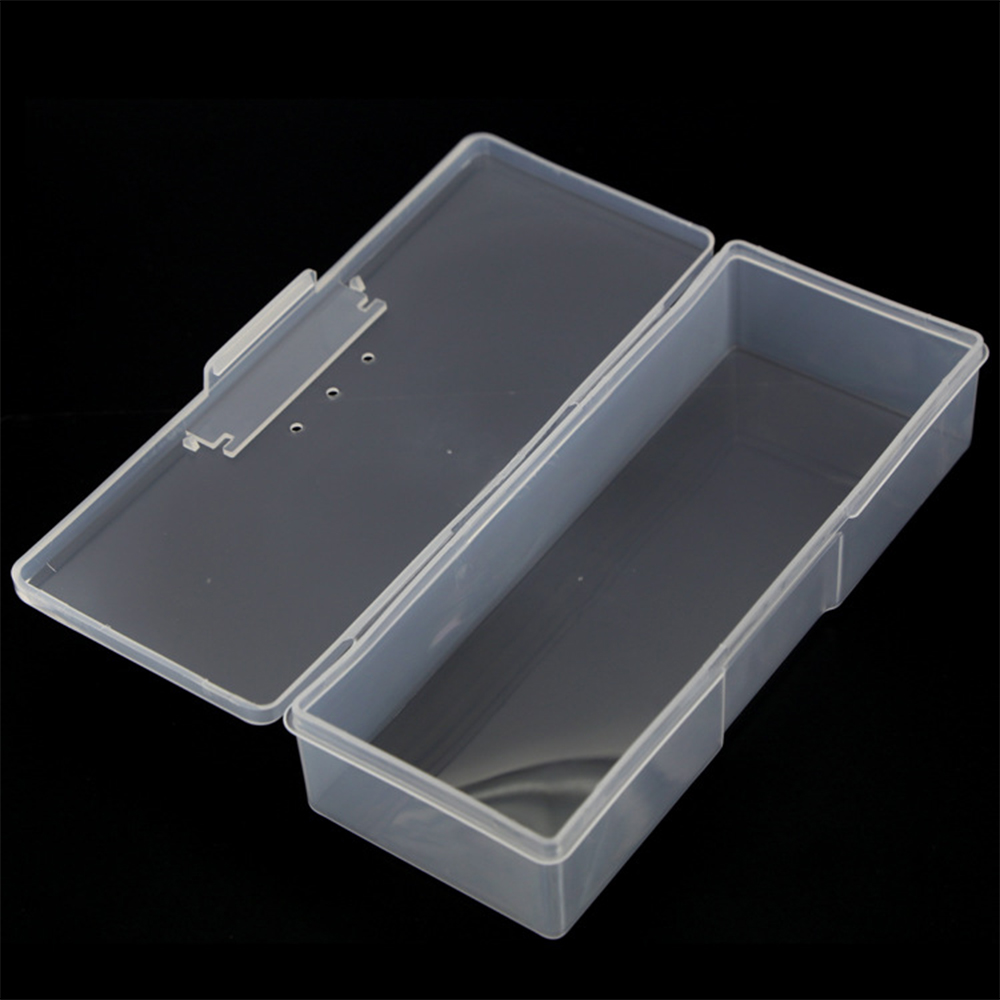 Best of 1pc Nail Art Rectangle Plastic Transparent Storage Box Nail Rhinestone Brush Pen Buffer Grinding Files Organizer Container Case Reviews & Tips