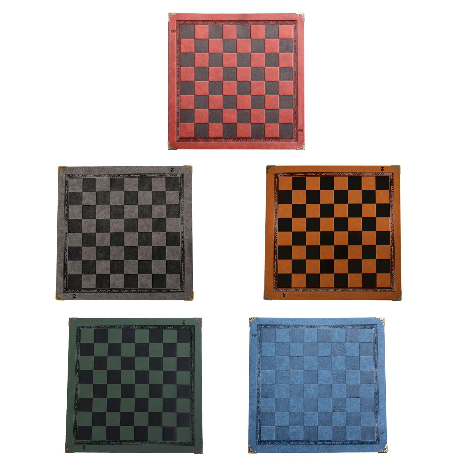 Chessboard Mat Heat Resistant Wipeable Antiskid PU Leather Portable Chess Pad Mat for Home chess park Game Counter Top