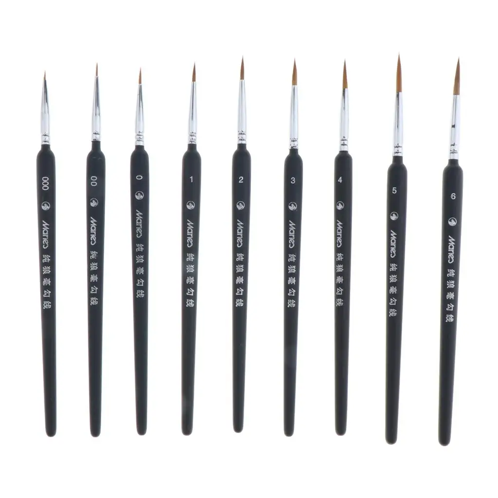 9 Pcs Artist Paint Brushes Set Watercolour Nail Oil Painting   Crafts