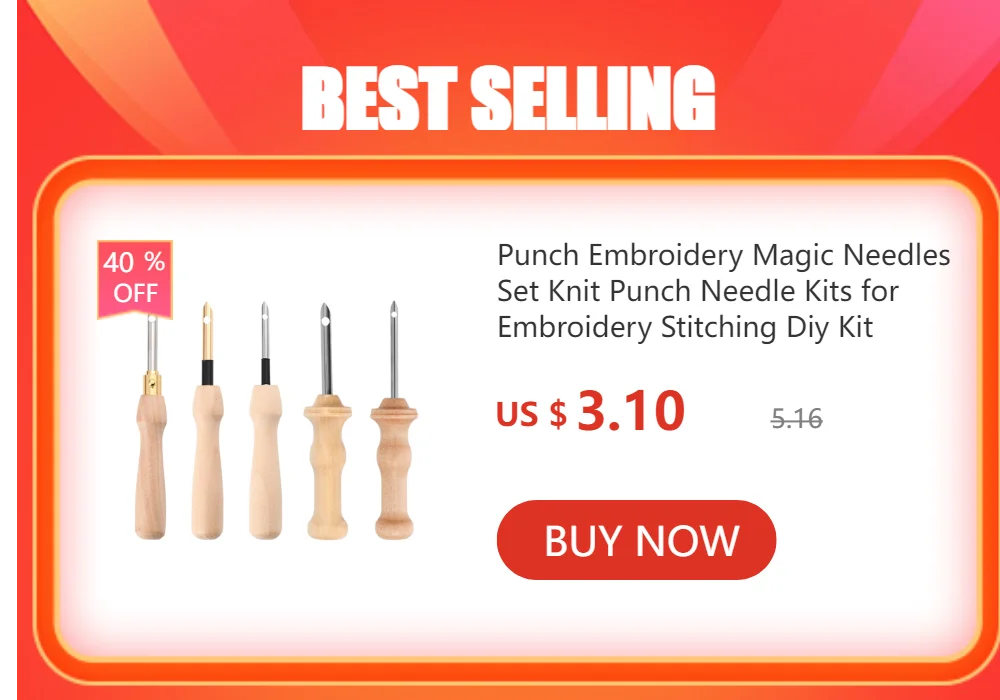Buttons Magic Punch Needle For Embroidery Knit Punch Needle Kits Needlework Stitching Set Embroidery Knitting Poke Pin Pen Sewing Tools sewing supply shop