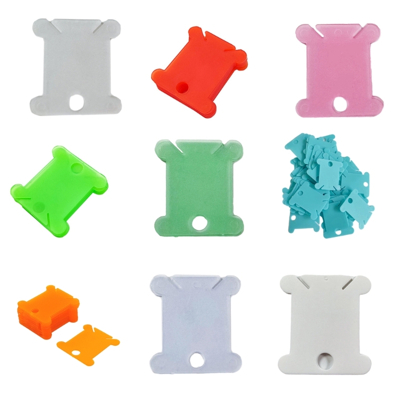 Description Picture 2 of item50 Pieces Plastic Thread Organiser Bobbins Floss Bobbins, Floss Winder for Embroidery/Sewing Thread Storage Drop shipping