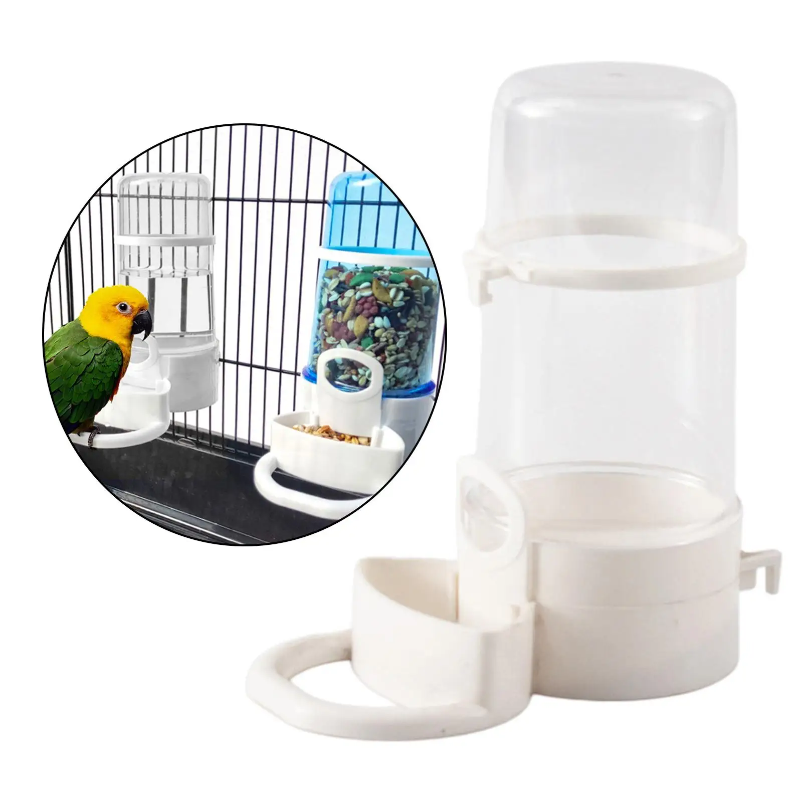 Bird Feeder Drinker Clear Plastic  &Water Dispenser  Most Cage