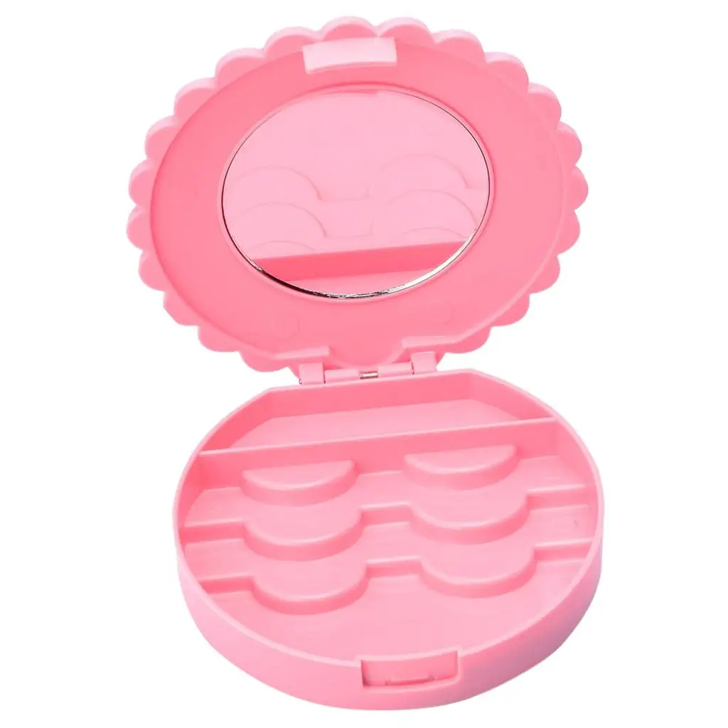 Artificial Eyelashes Storage Box With Cosmetic Mirror Travel On The Go
