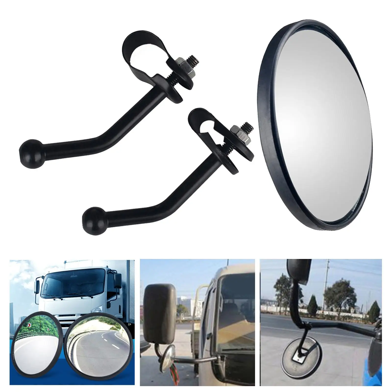 Adjustable Blind Spot Mirrors Wide Angle Replacement Round Auxiliary Accessories Rearview Convex Mirror Fit for School Bus