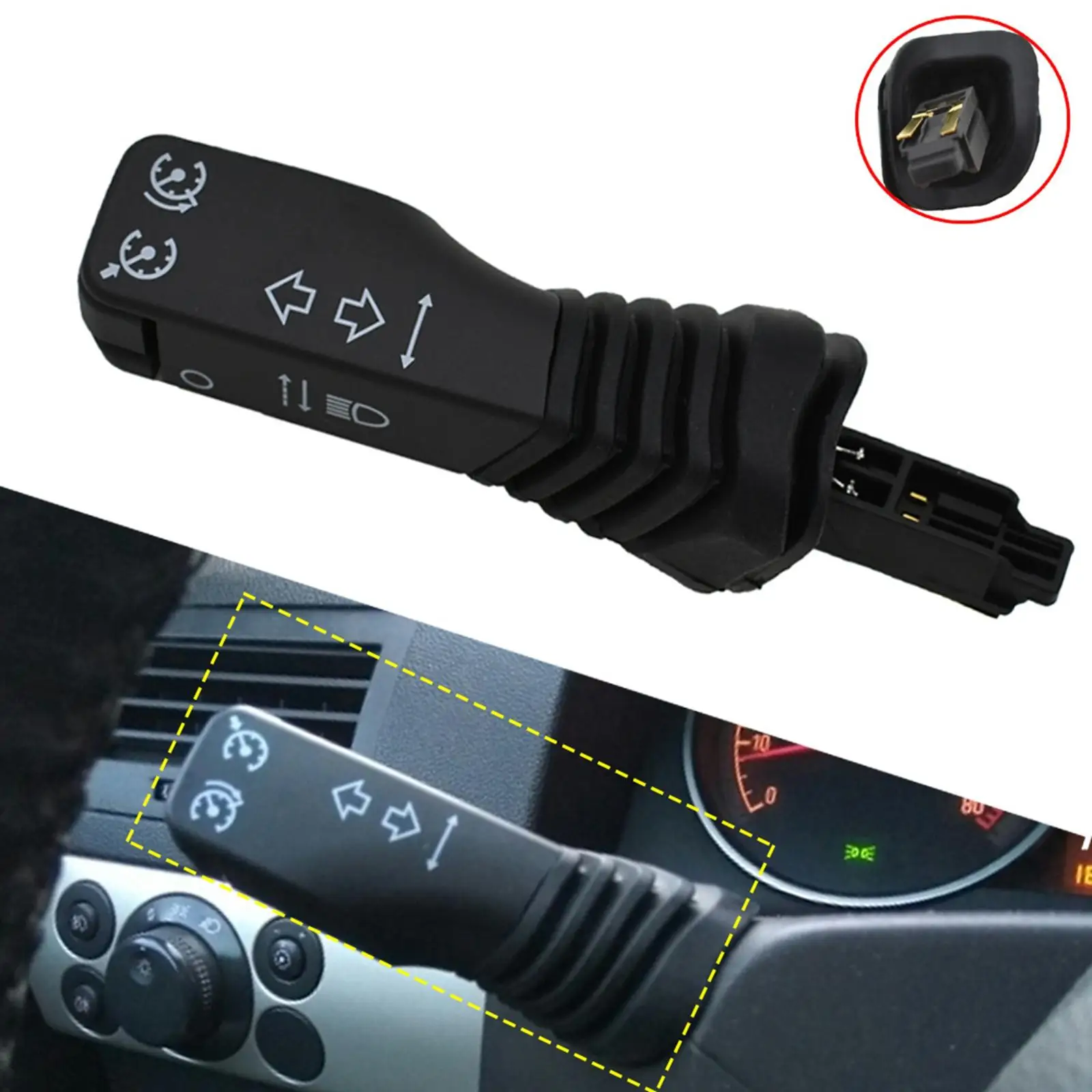 Black Indicator Stalk Switch , Control Handle ,Auto  ,Replacement for Vauxhall 5-2010 ,24445282 ,1241231