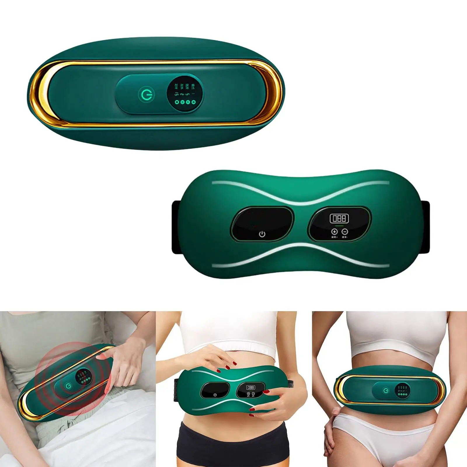 Slimming Belt Portable Promote Digestion Vibration Massage Adjustable Waist Trainer Stimulator for Office Travel Home Men Women