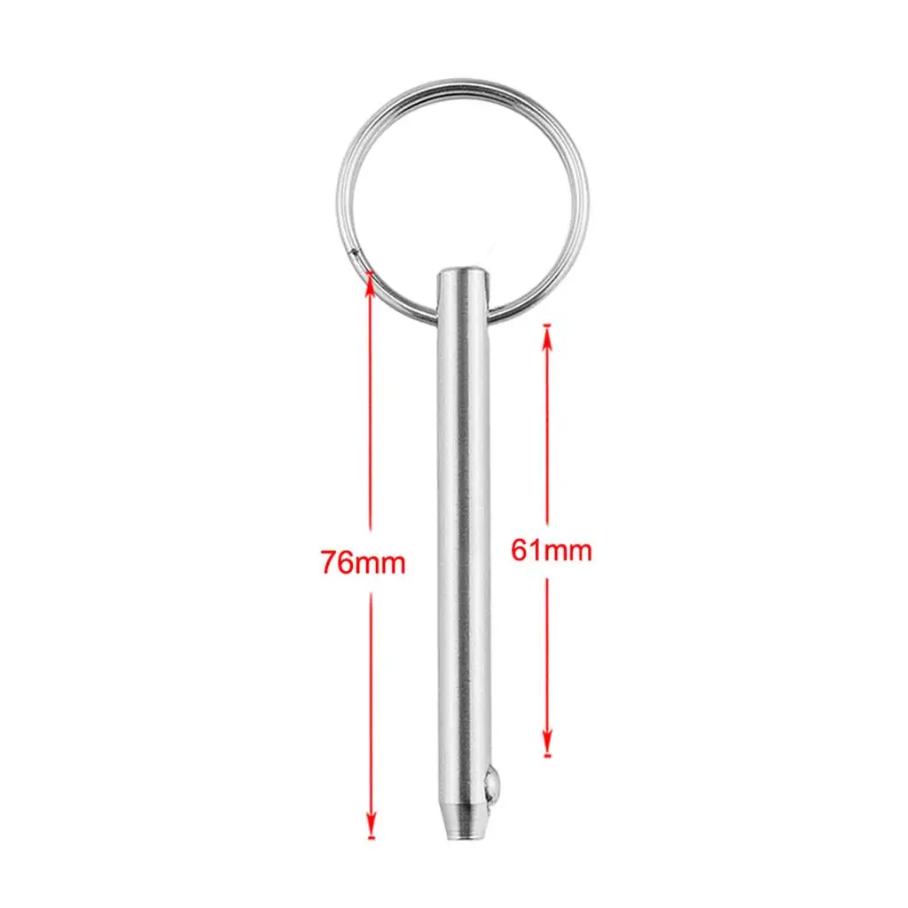 2 pieces   pins with ball lock, 316 stainless steel, 5 x 76mm