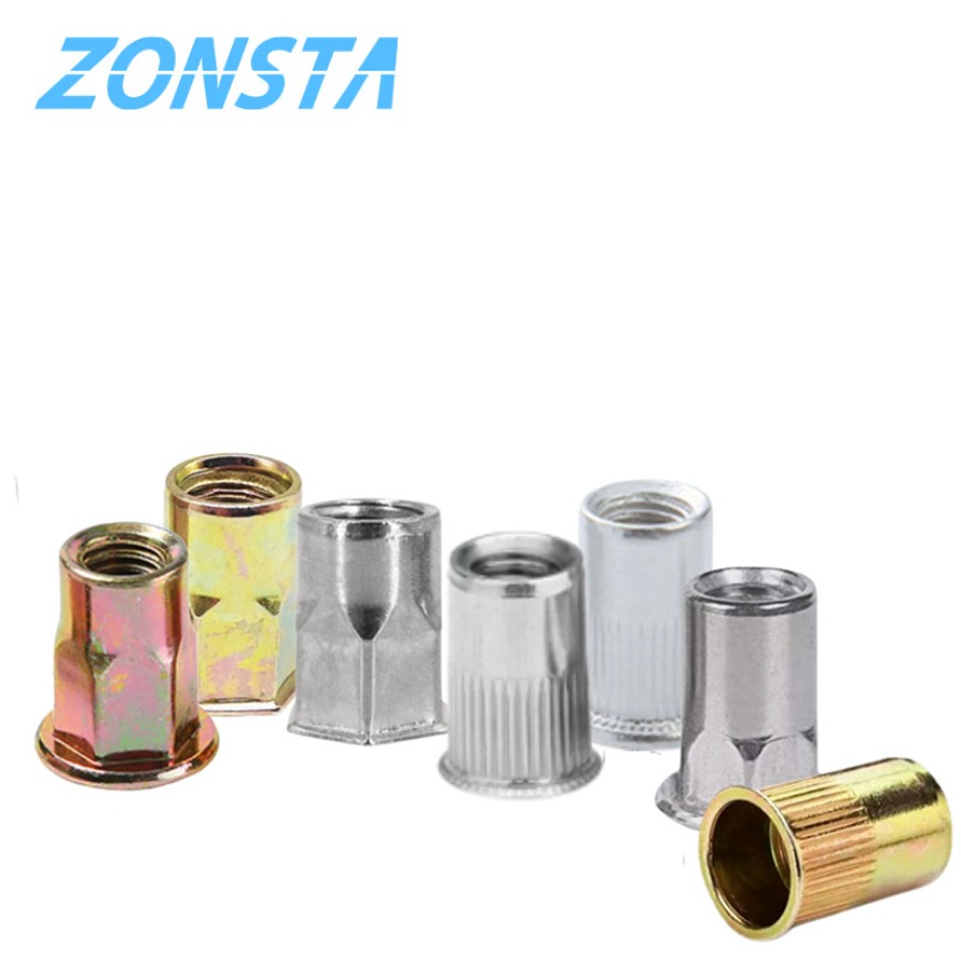 Nietmuttern aus Edelstahl/Aluminium/verzinktem Material mit flachem Senkkopf und Gewindekappe M3 M4 M5 M6 M8 M10 M12 – Detail 5