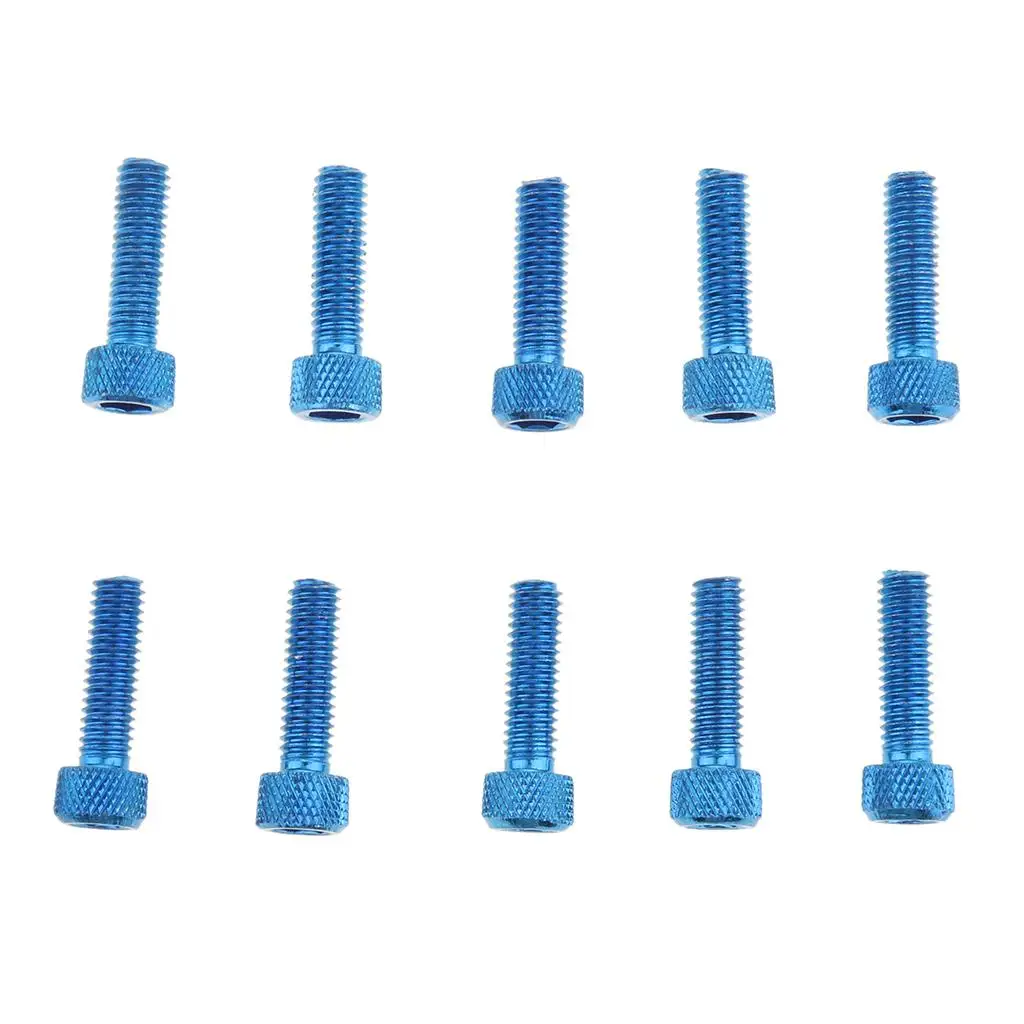 3X 10 pcs M6 Aluminum Hexagon Inner Hexagon Screws Head Blue M6 X 20mm