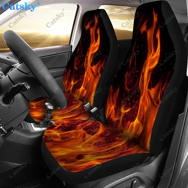 Custom Red Hot Fire Flames Car Front Seat Decor Cover Car Accessories Seat  Covers, Pack of 2 Universal Front Seat Protect Cover - AliExpress