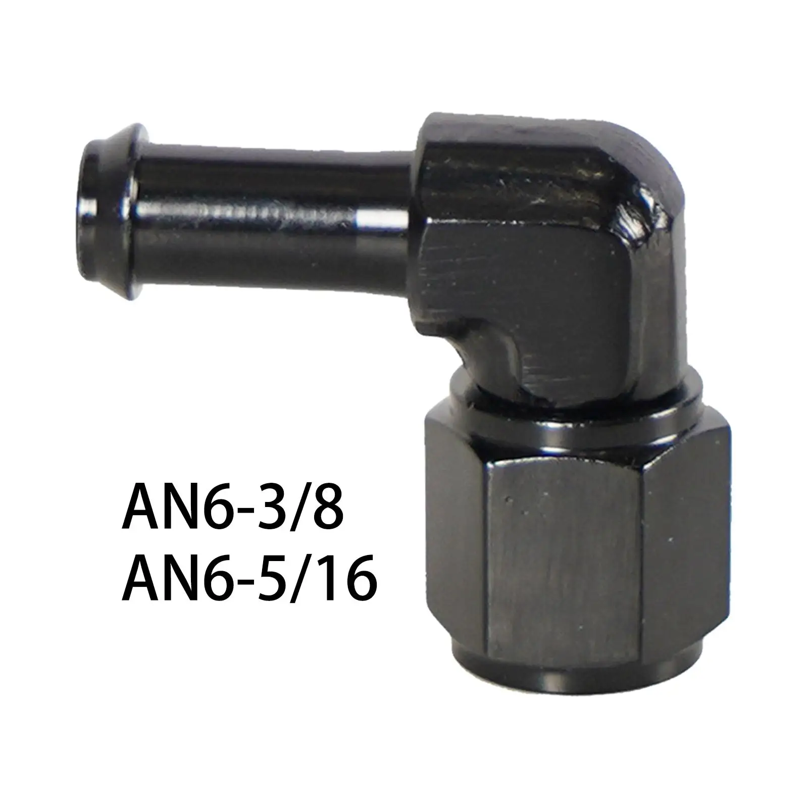Aluminum 6AN Female Swivel Coupler Hose Fittings Adaptor 90 Degree Black Anodized Finish for Oil Fuel Gas Water Fluid Hose Ends