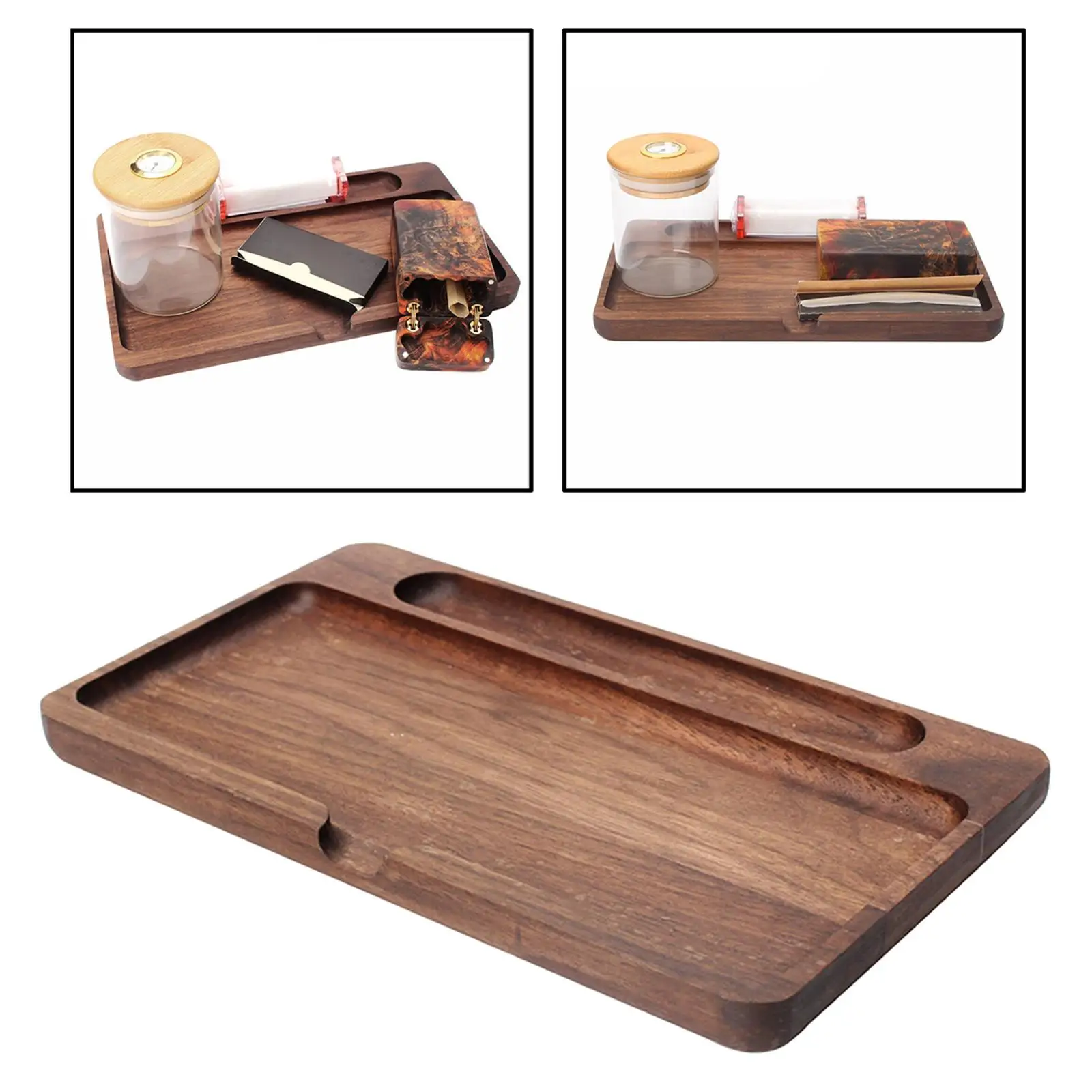 Multipurpose Wood Rolling Tray Durable Smoking Rolling Tray for Tobacco Herb Grinding