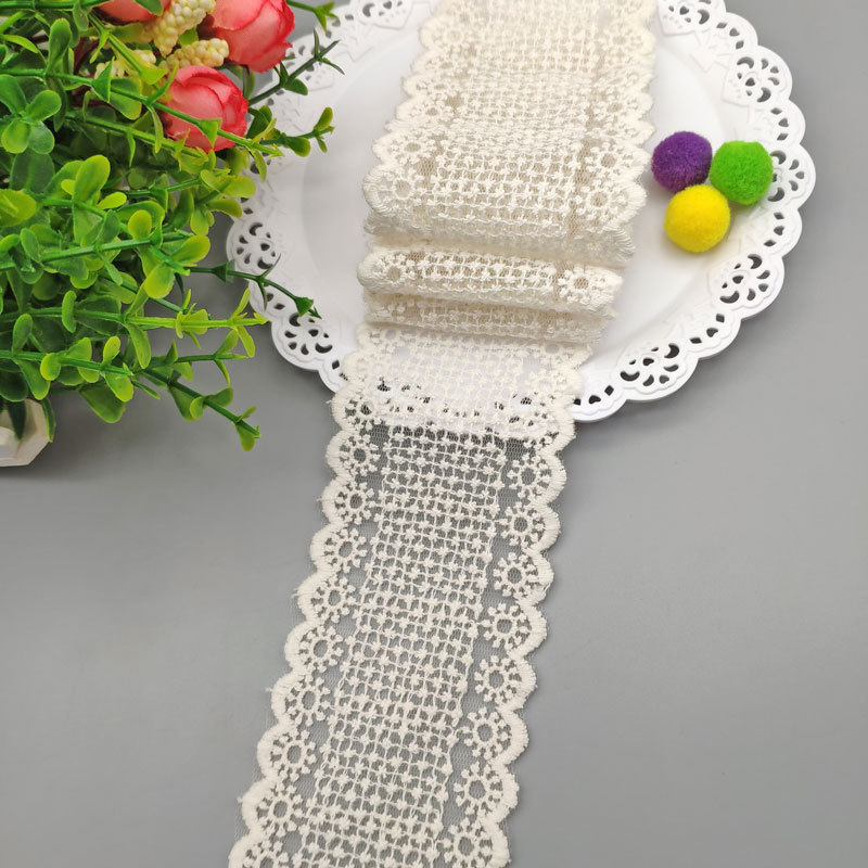 Description Picture 6 of item1Meter Hollow Sun Floral Embroidery Cotton Lace Ribbon 6.5cm Wide DIY Apparel Sewing & Fabric Handmade Crafts Lace Tape