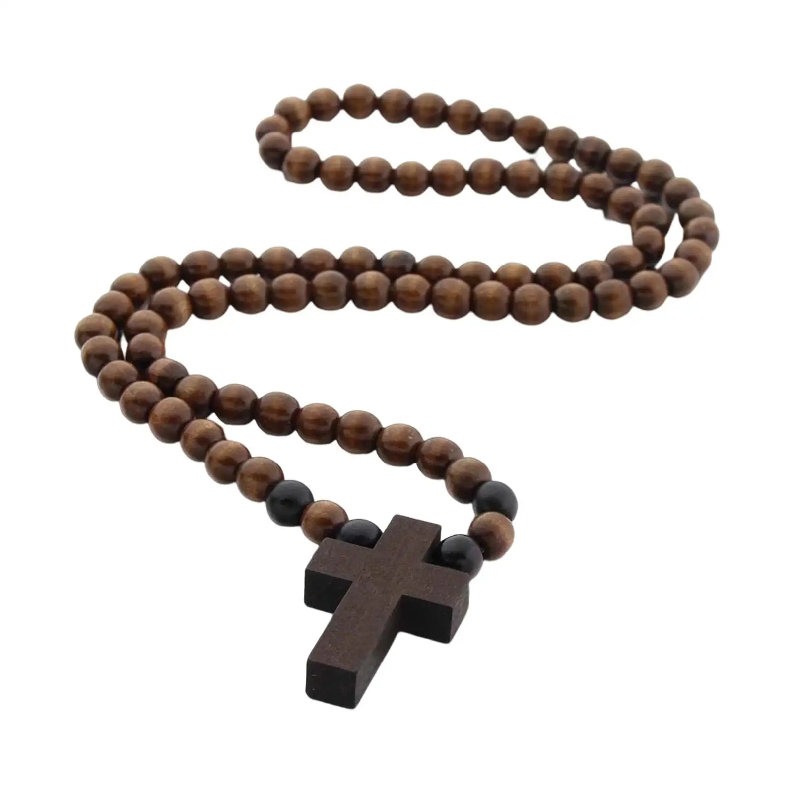 Wooden Beaded Necklace Chain fashion Boys Girls Teens Charms Clothing Accessories Cross Pendant Necklace for Anniversary