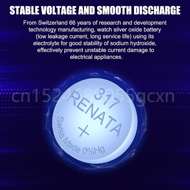 4 Batterie Orologio Renata 317 1,55 V SR516SW SR516 SW SR62 - Foto 11