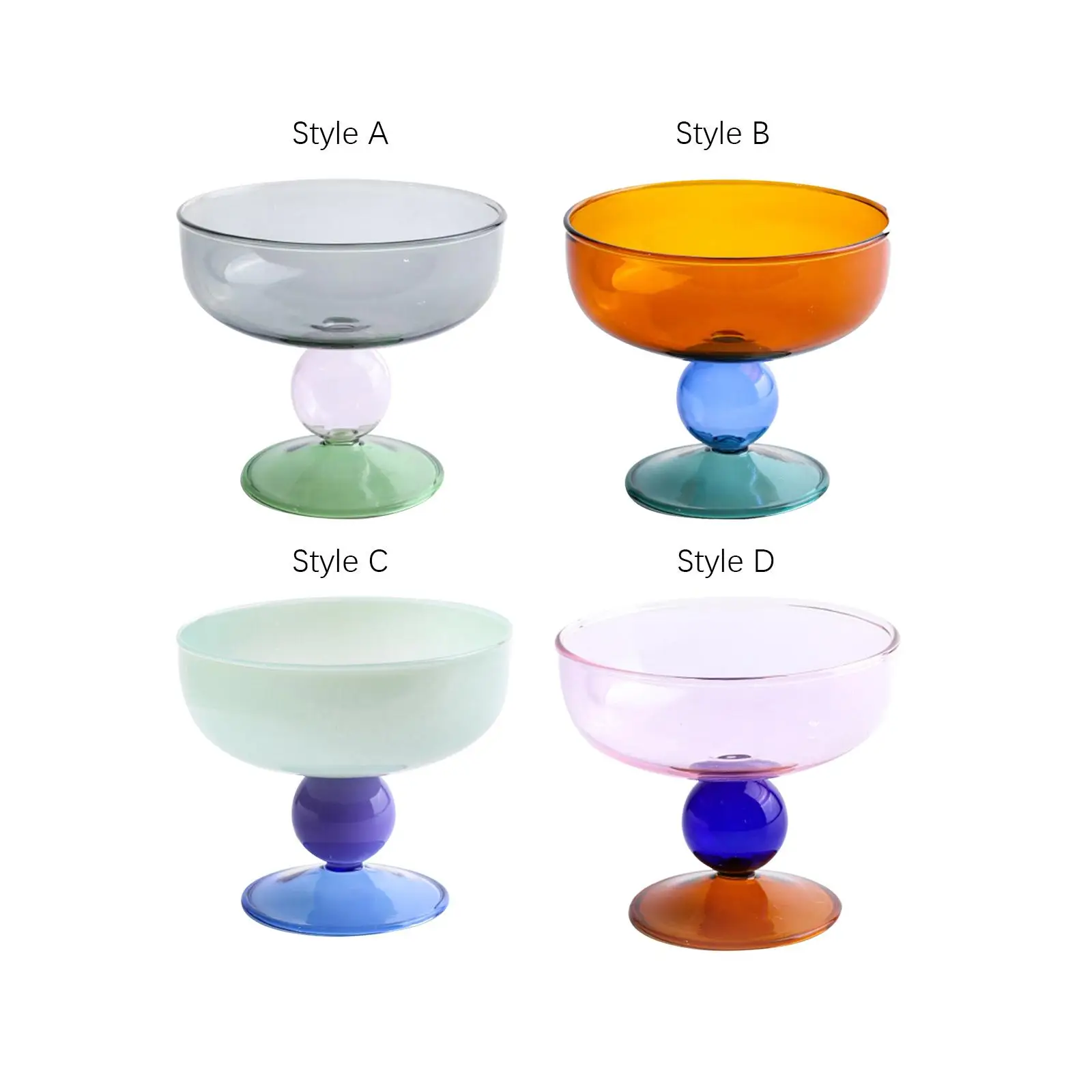 Fruit Parfait Cup Nut Footed Glass Ice Cream Bowl Glass Dessert Bowl Ice Cream Bowl for Christmas Kitchen Prep Hotel Picnic Soup